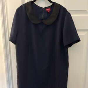 Peter Pan Collar Blouse in Blue and Black